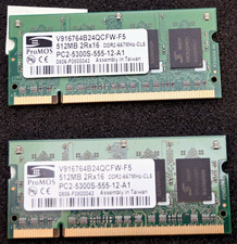 2 x ProMOS 512MB DDR2 SDRAM Laptop Memory Modules Pre-Owned picture
