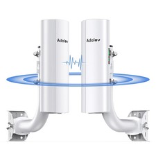 ADALOV 3KM OUTDOOR WIRELESS BRIDGE POINT TO POINT, 5.8GHZ - WHITE - 2 PACK picture