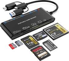 Memory Stick pro Duo Adapter Reader - 7-in-1 SD/Micro SD/TF/XD/CF/M Card Read... picture