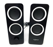 LOGITECH Z200 MULTIMEDIA STEREO DESKTOP/LAPTOP AUX SPEAKERS 3.5MM INPUT Tested picture