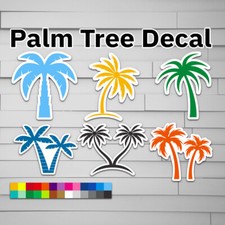 Palm Tree Decal (vinyl Sticker, Car laptop window tumbler water bottle) island b picture