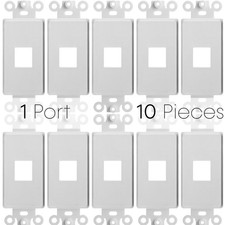 Keystone Wall Plate Insert Keystone Jack Cover fits Decorative Faceplate White picture