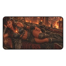 Karlach Desk Mat Red Warrior Art Large Mousepad Fantasy Gaming Decor picture