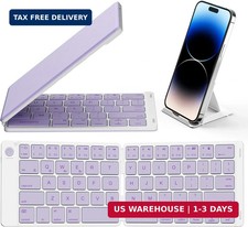Samsers Ultra Slim Foldable Bluetooth Keyboard for Phone Tablet PC, Purple | PU picture