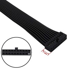 Black Flat Ribbon Cable USB 3.0 Internal 19/20 Pin Header Motherboard Adapter picture