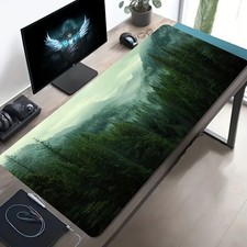 Large Gaming Mouse Pad - Non-Slip Base, Extra Long Desk Mat with Green Forest picture