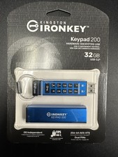 Kingston IronKey 200 Keypad USB Flash Drive 32GB IKKP200/32GB 256-Bit Fips 140-3 picture
