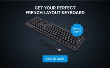 104 Key French Keyboard AZERTY Layout USB Wired 12 Multimedia Keys Engraved EGQP picture