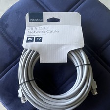 Insignia Cat 6 Ethernet Network Cable 25 ft Gray RJ-45 Snagless NS-PNW5625 picture