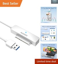 Compact SATA to USB Adapter - 5Gbps Tool-free Converter for SSD/HDD - White picture