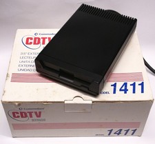 CCOMMODORE AMIGA CDTV CD-1411 FLOPPY DISK DRIVE ORIGINAL BLACK BOXED LV4 91222 picture