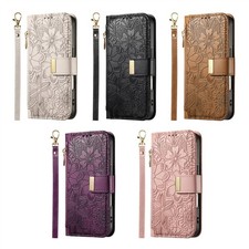 Flip Leather Flower Card Wallet Cover Case For S26 S25 FE S23 S24 S21 S20 FE S22 picture