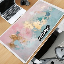 11.81inch X 23.62inch Customized Mouse Pad, 1pc, Abstract Pink Blue Golden Bru picture