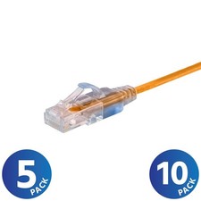 5 10 PACK Slim CAT6a RJ45 Ethernet Network Patch Cable 10G Copper Wire 30AWG LOT picture