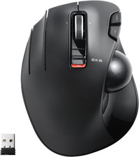 ELECOM EX-G Left Handed Trackball Mouse, 2.4 Ghz USB Wireless, Ergonomic, Thumb picture