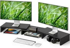 New TAVR Monitor Stand Riser, Office Desktop Organizer for 2 Monitors Adjustable picture