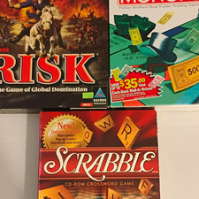 Hasbro Interactive CD Board Game Lot: Risk, Monopoly, Scrabble picture