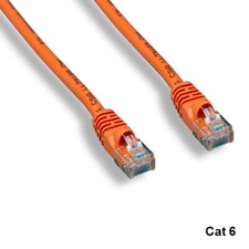 KNTK Orange 2ft Cat6 UTP Patch Cord 24AWG 550MHz Panel Router Networking RJ45 picture