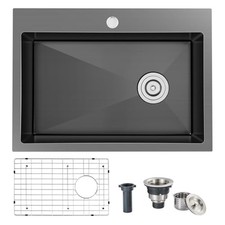 25x18x9 Inch Kitchen Sink, 304 Black Stainless Steel Sink picture