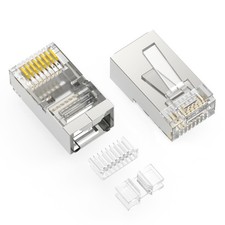 5 Pack of RJ45 CAT6A Shielded Plug Stranded 50 Micron 3pc type 100pk picture