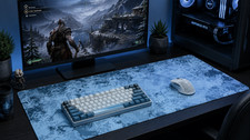 XL Blue Abstract Gaming Mouse Pad 35.5x15.5