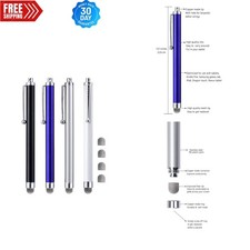 Ultra-Sensitive 5.0 Inch Stylus for Touchscreens - 4 Pack with Replaceable Tips picture