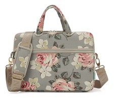 White Rose Pattern Water Resistant Laptop Shoulder Messenger Bag 1414.1 Inch picture