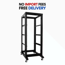 27U 4 Post Open Frame Server Rack 19in Network Cabinet 800mm Deep w L Rails picture