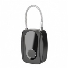 Smart Biometric Padlock Curved Steel Security Hardware Shiny Front picture