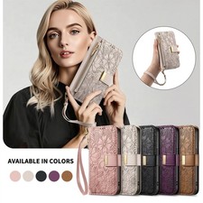 Flip Leather Flower Wallet Cover Case For A17 A57 A16 A36 A56 A25 A23 A22 A32 picture