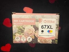 Oillike 67XL Black & TriColor Multipack Ink exp 6-27 HP Printer NIP picture