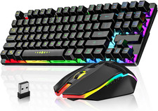 Wireless Gaming Keyboard and Mouse Combo, LED Backlit Rechargeable Battery picture