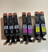 Lot Of 7 SEALED NEW Canon 251 Ink Tanks Cartridges - BK BLACK MAGENTA YELLOW picture