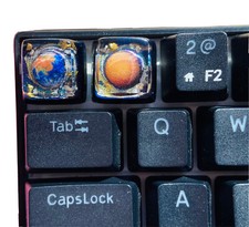Starry Night Solar System Planets Galaxy Space Stars Keycaps Resin Mechanical Ke picture