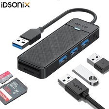 iDsonix 5 Ports USB 3.0 Type A HUB Adapter SD/TF Card Reader Multiport Splitter picture