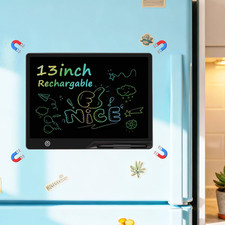 13 Inch Magnetic LCD Writing Tablet Rechargeable Drawing Board Fridge Memo Black picture
