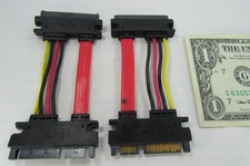 Lot 2 Amphenol 15+7 Pin SATA Extension Cables Male to Female Data, Power HDD SSD picture