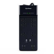 CyberPower 8-outlet Surge Protector With USB-A And USB-C Port - Black CSP806UC18 picture