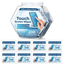 200 Pack Touch Screen Wipes Pre Moistened Lens Computer Electronic Screen Wip... picture