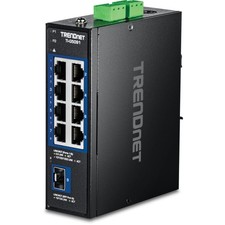 TRENDnet 9-Port Industrial 2.5G DIN-Rail Switch with 10G SFP+ Port, Black picture