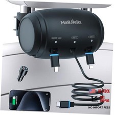 Multi Retractable Car Charger Station - Headrest - 3 in 1 Charging Gunmetal Gray picture