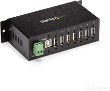 7-Port USB 2.0 Hub - Metal Industrial USB-A Hub with ESD Protection & 350W Surge picture