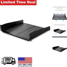 2U Vented Rack Shelf 41cm Deep 23kg Heavy Duty Universal 19in Server Rack picture