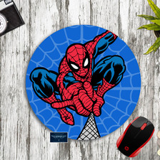 SPIDERMAN SHOOTING WEB ROUND NEOPRENE PC MOUSE PAD MAT HOME SCHOOL OFFICE GIFT picture