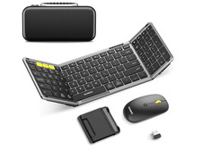 SAMSERS K01 Foldable Bluetooth Keyboard Mouse Combo Portable Travel Open Box picture