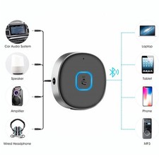 Portable 3.5mm Aux Car Adapter Bluetooth Wireless Audio Receiver Car/Home Stereo picture
