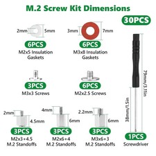 30 Pcs M.2 SSD Screws NVMe Standoff Kit for Asus MSI Gigabyte picture