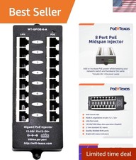Advanced 8-Port PoE Injector with 48V Power Supply - Ideal for Cameras & Phones picture