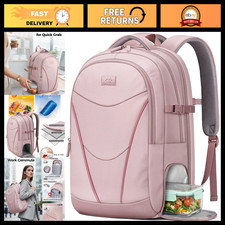 Stylish Pink Laptop Backpack for Women, Fits 17