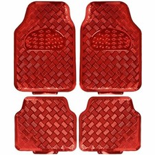 BDK Universal Fit 4-Piece Metallic Design Car Floor Mat -  Assorted Colors  picture